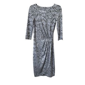 FRENCH CONNECTION Faux Wrap Fitted Knee Length Dress Sz 6‎